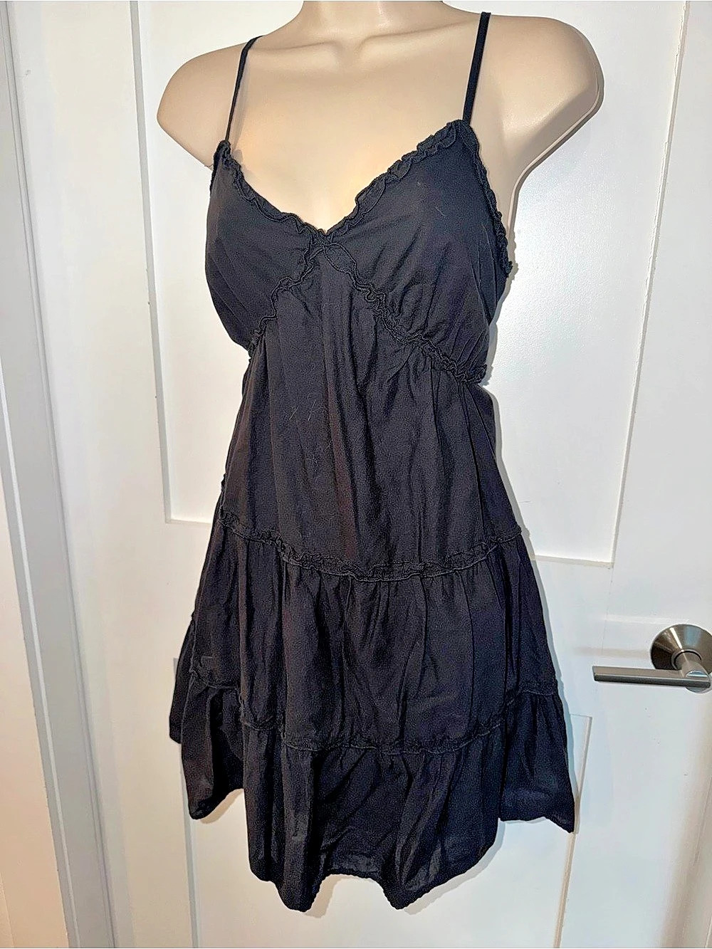 MAX+ASH Black country Dress Size large black ruffled concert comfortable